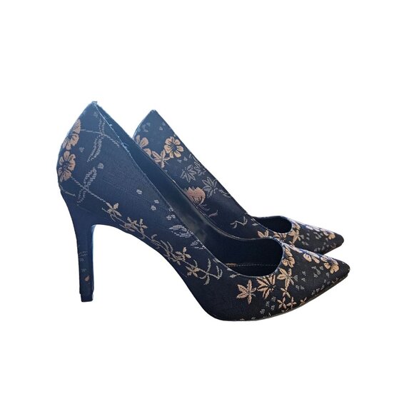 Charles David Denise Blue Floral Brocade Stiletto Heels Women Size 8.5 - Picture 5 of 13